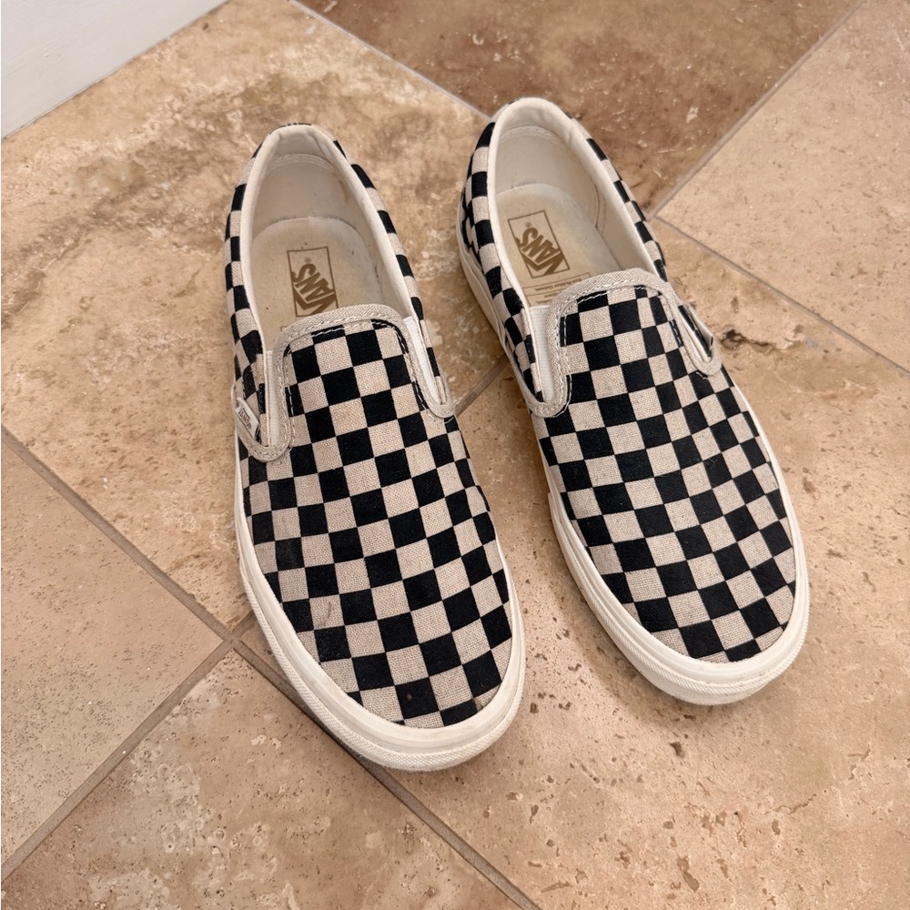 Vans Black & Tan Checkerboard Sneakers